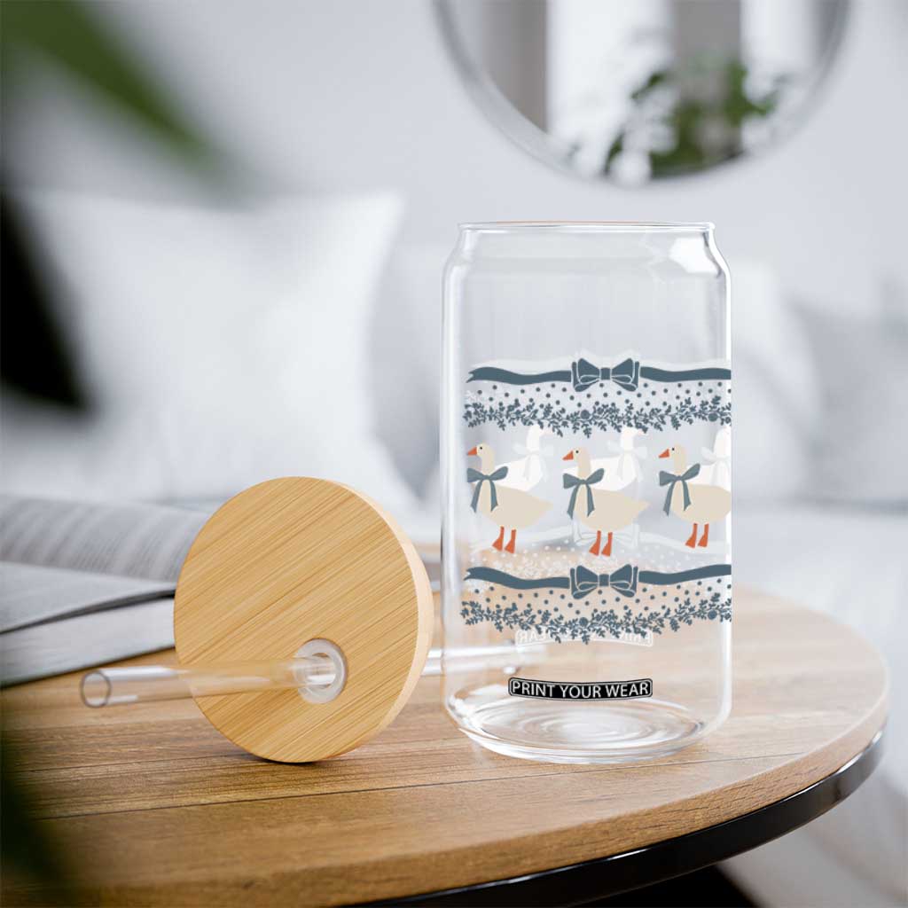 Country Goose 80s Glass Can 1980s Geese Blue Bowed Mama Goose TS02 Print Your Wear