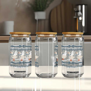 Country Goose 80s Glass Can 1980s Geese Blue Bowed Mama Goose TS02 Print Your Wear