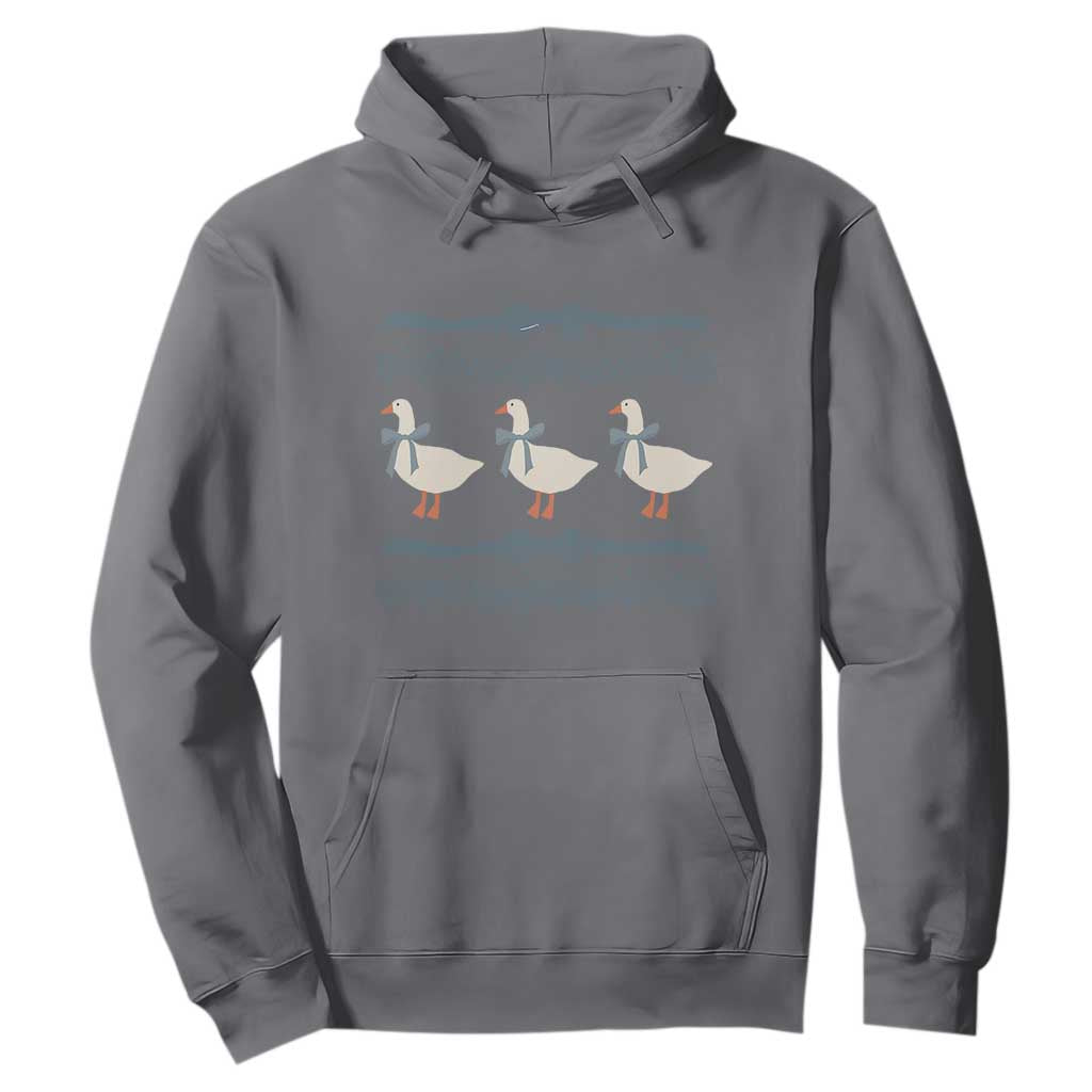 Country Goose 80s Hoodie 1980s Geese Blue Bowed Mama Goose TS02 Charcoal Print Your Wear
