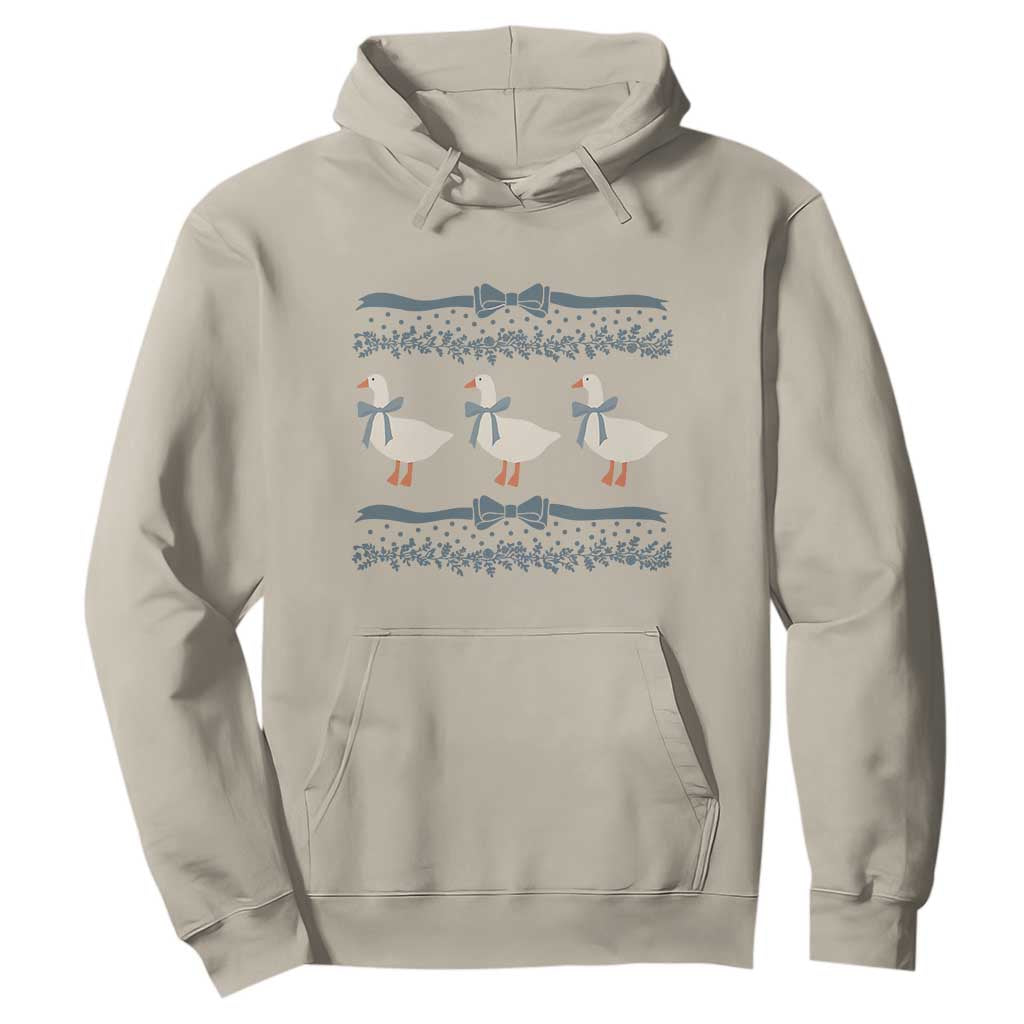 Country Goose 80s Hoodie 1980s Geese Blue Bowed Mama Goose TS02 Sand Print Your Wear