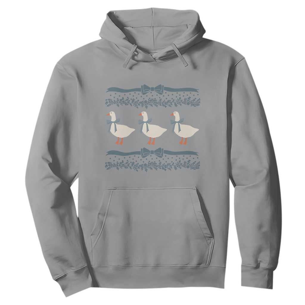 Country Goose 80s Hoodie 1980s Geese Blue Bowed Mama Goose TS02 Sport Gray Print Your Wear