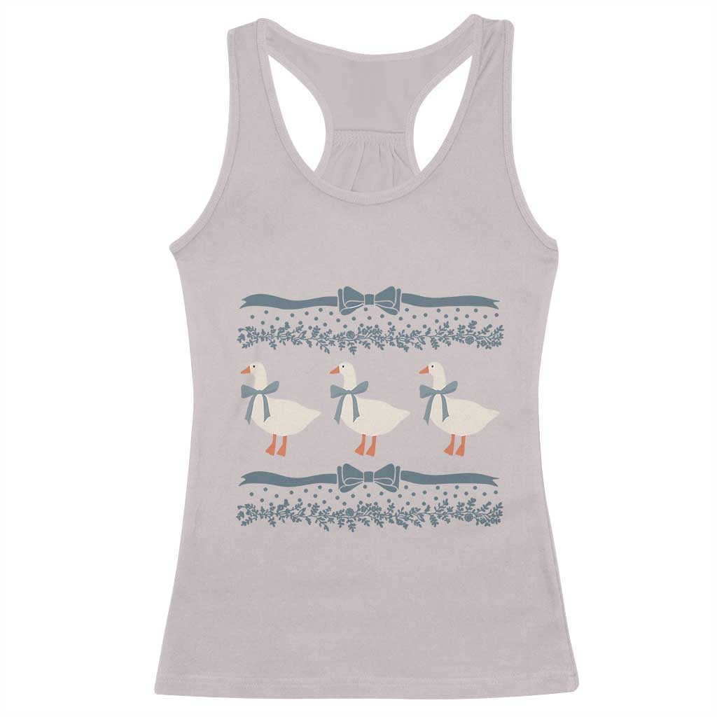 Country Goose 80s Racerback Tank Top 1980s Geese Blue Bowed Mama Goose TS02 Ice Gray Print Your Wear