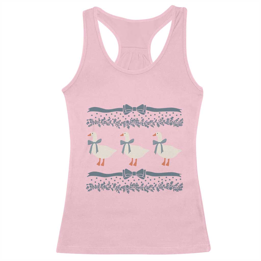 Country Goose 80s Racerback Tank Top 1980s Geese Blue Bowed Mama Goose TS02 Light Pink Print Your Wear