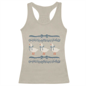 Country Goose 80s Racerback Tank Top 1980s Geese Blue Bowed Mama Goose TS02 Sand Print Your Wear