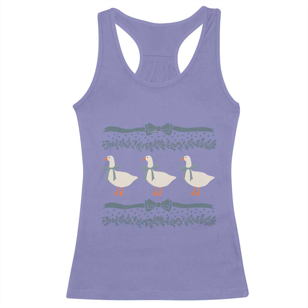 Country Goose 80s Racerback Tank Top 1980s Geese Blue Bowed Mama Goose TS02 Violet Print Your Wear