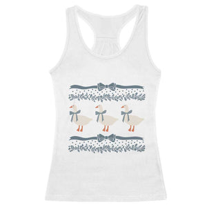 Country Goose 80s Racerback Tank Top 1980s Geese Blue Bowed Mama Goose TS02 White Print Your Wear