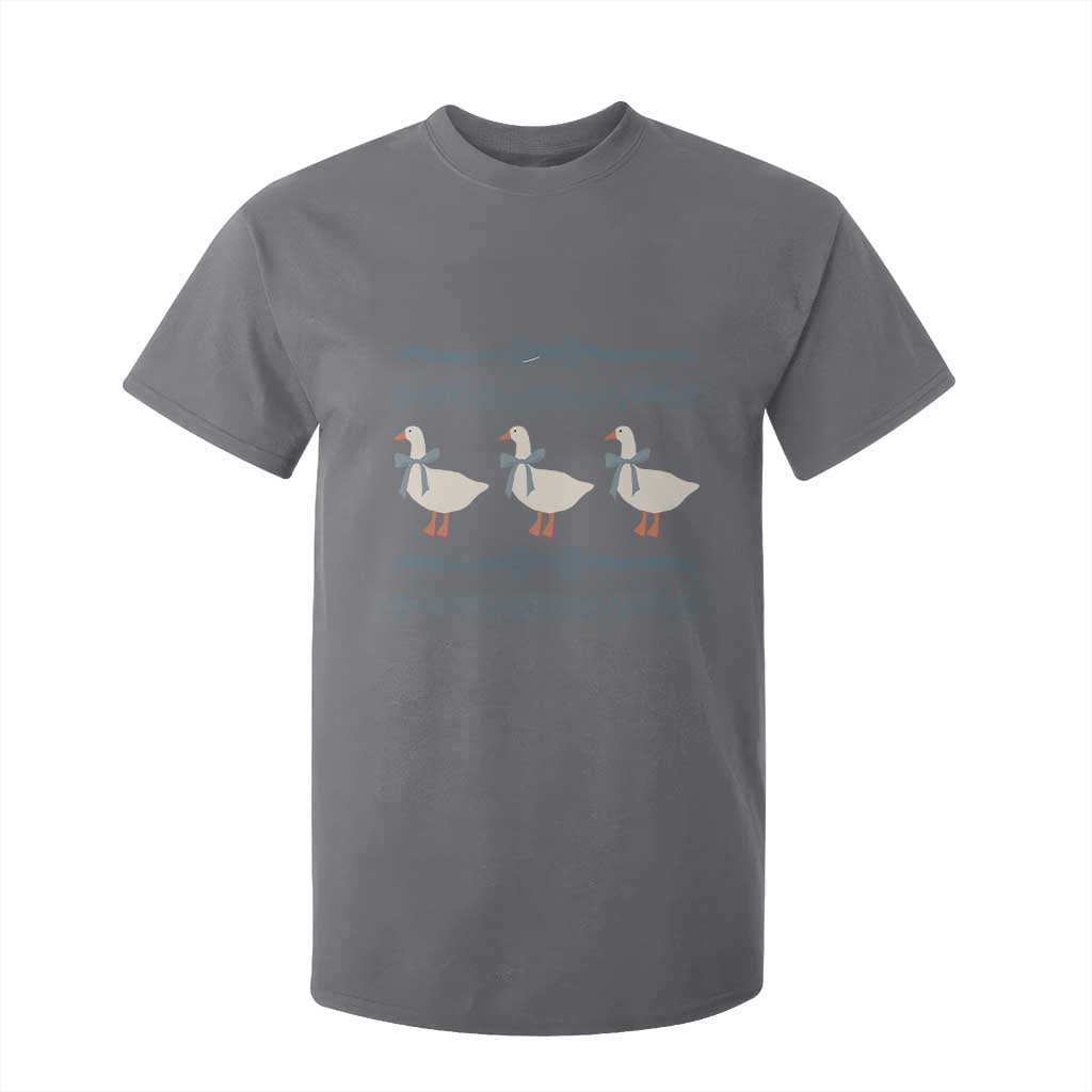 Country Goose 80s T Shirt For Kid 1980s Geese Blue Bowed Mama Goose TS02 Charcoal Print Your Wear