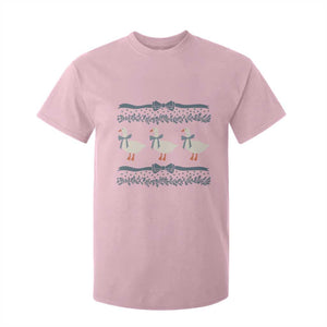 Country Goose 80s T Shirt For Kid 1980s Geese Blue Bowed Mama Goose TS02 Light Pink Print Your Wear