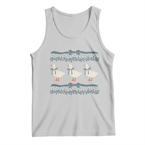 Country Goose 80s Tank Top 1980s Geese Blue Bowed Mama Goose TS02 Ash Print Your Wear