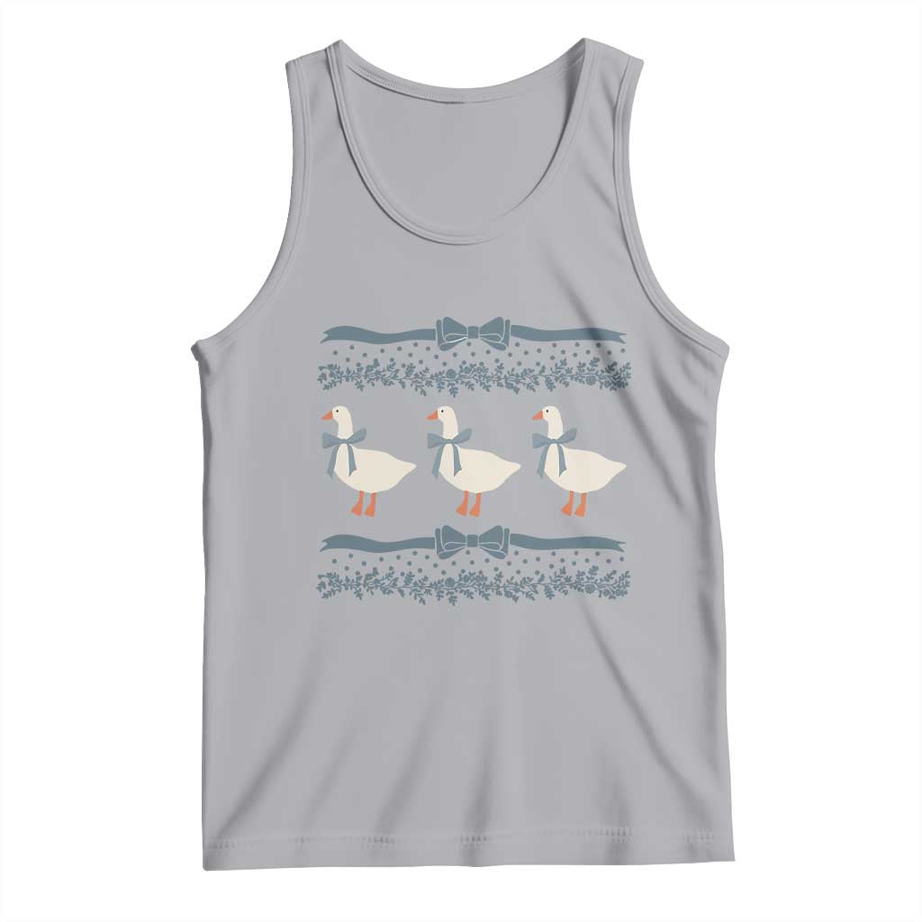 Country Goose 80s Tank Top 1980s Geese Blue Bowed Mama Goose TS02 Athletic Heather Print Your Wear