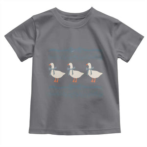 Country Goose 80s Toddler T Shirt 1980s Geese Blue Bowed Mama Goose TS02 Charcoal Print Your Wear