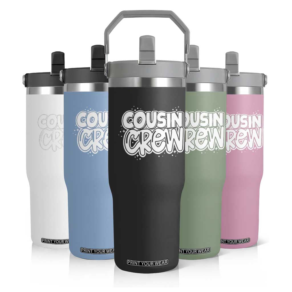 Cousin Crew Flip Straw Tumbler Cute Matching Cousins Summer Beach Vacation TS10 Print Your Wear