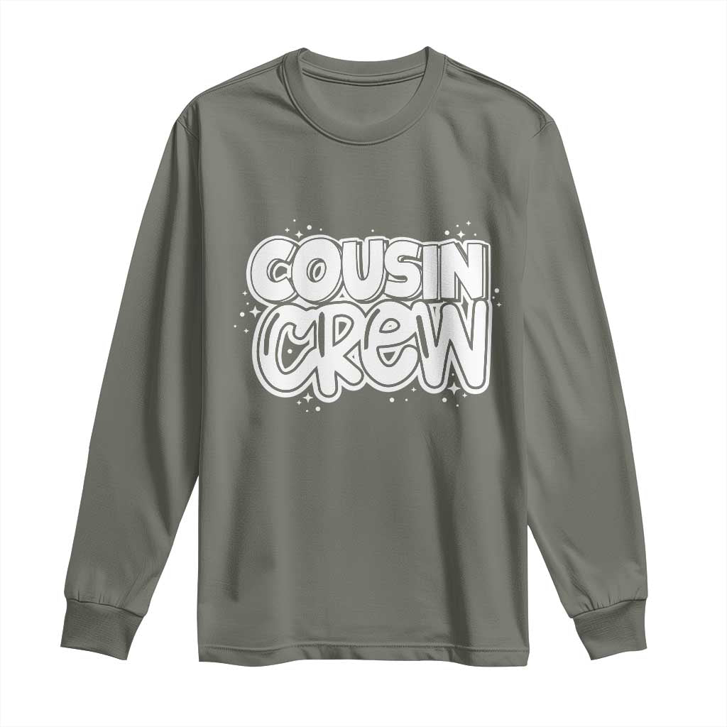 Cousin Crew Long Sleeve Shirt Cute Matching Cousins Summer Beach Vacation TS10 Military Green Print Your Wear