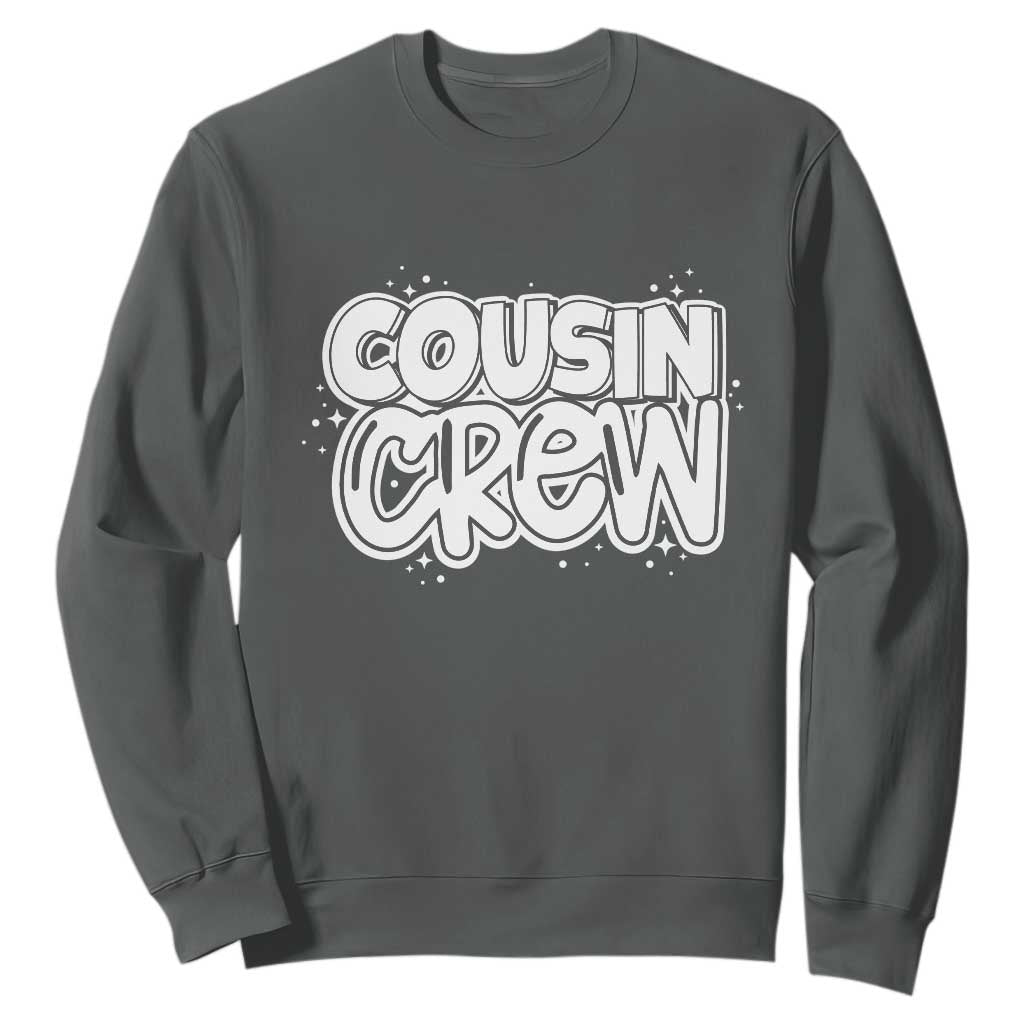 Cousin Crew Sweatshirt Cute Matching Cousins Summer Beach Vacation TS10 Dark Heather Print Your Wear