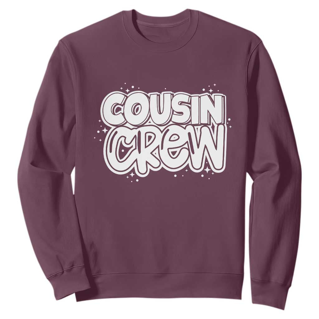Cousin Crew Sweatshirt Cute Matching Cousins Summer Beach Vacation TS10 Maroon Print Your Wear