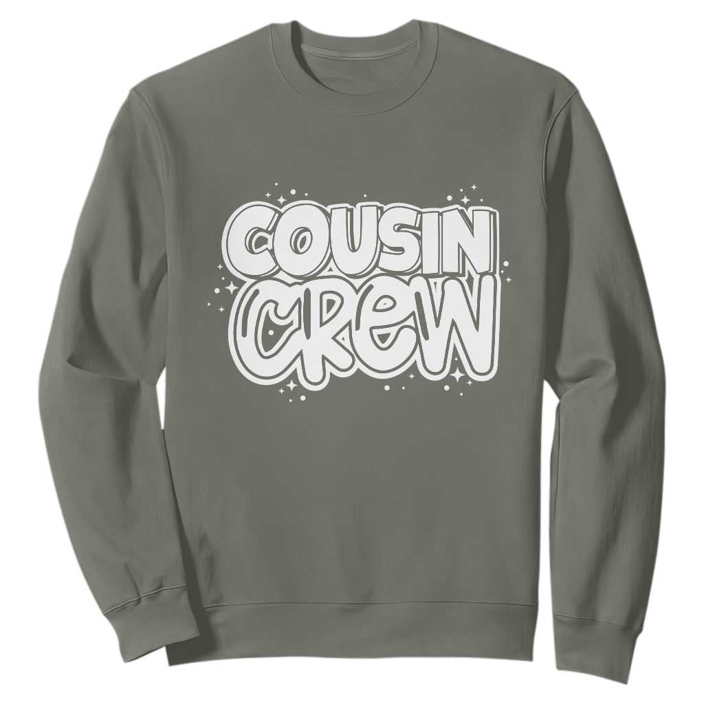 Cousin Crew Sweatshirt Cute Matching Cousins Summer Beach Vacation TS10 Military Green Print Your Wear