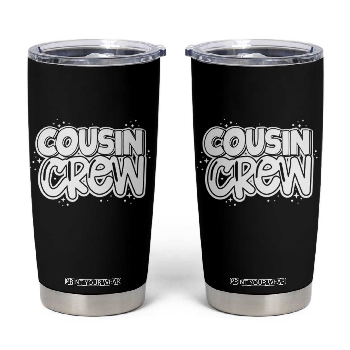 Cousin Crew Tumbler Cup Cute Matching Cousins Summer Beach Vacation TS10 Black Print Your Wear
