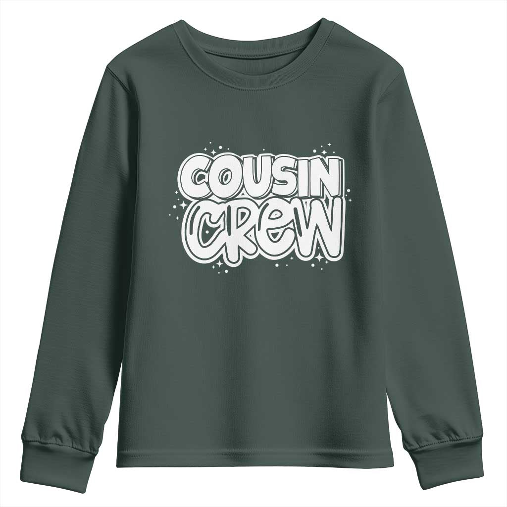 Cousin Crew Youth Sweatshirt Cute Matching Cousins Summer Beach Vacation TS10 Dark Forest Green Print Your Wear