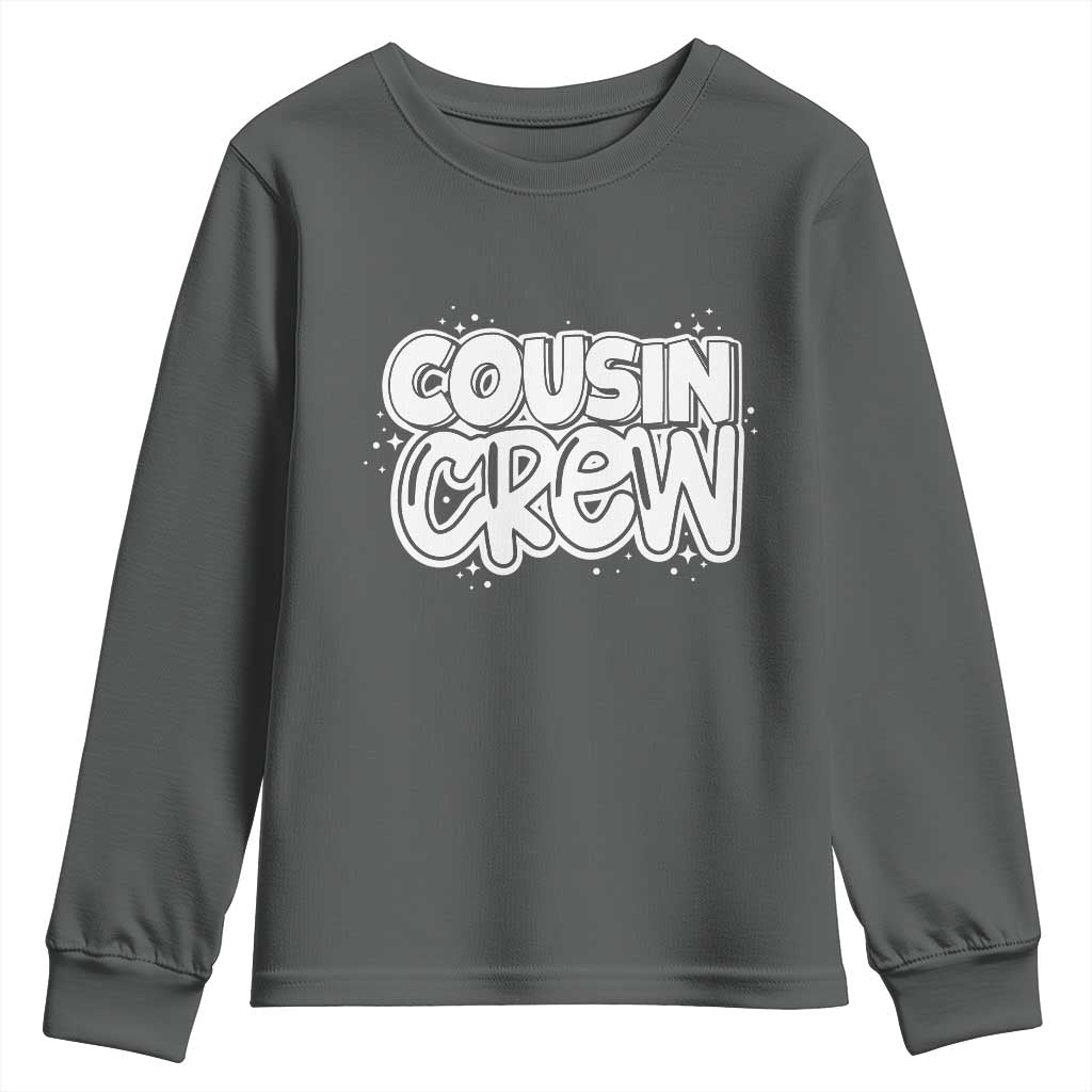 Cousin Crew Youth Sweatshirt Cute Matching Cousins Summer Beach Vacation TS10 Dark Heather Print Your Wear