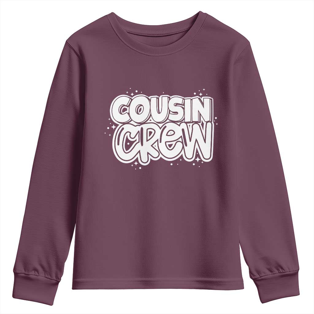 Cousin Crew Youth Sweatshirt Cute Matching Cousins Summer Beach Vacation TS10 Maroon Print Your Wear
