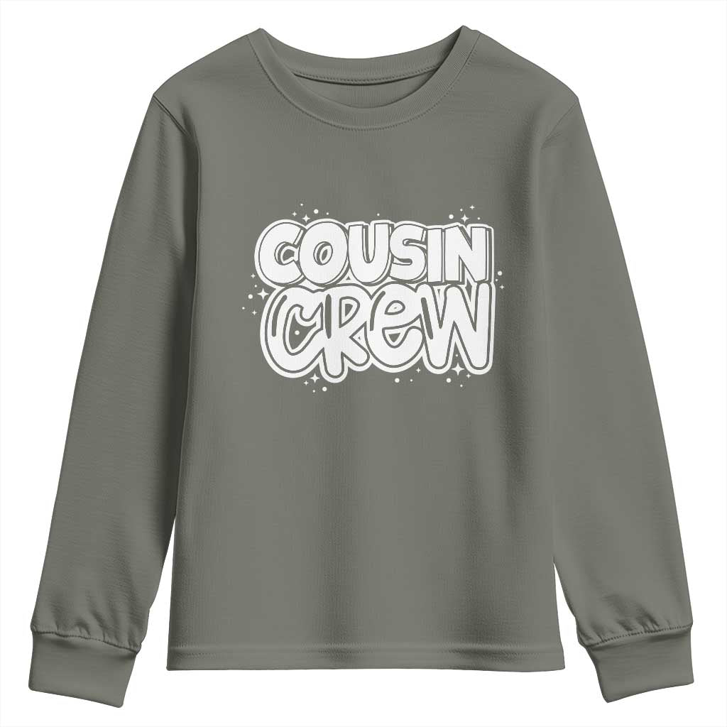 Cousin Crew Youth Sweatshirt Cute Matching Cousins Summer Beach Vacation TS10 Military Green Print Your Wear