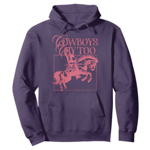 Cowboys Cry Too Hoodie Western Rodeo Cowgirl Cowboy Aesthetic Pink TS02 Purple Print Your Wear