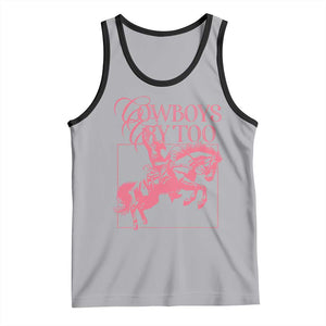 Cowboys Cry Too Tank Top Western Rodeo Cowgirl Cowboy Aesthetic Pink TS02 Athletic Heather Black Print Your Wear