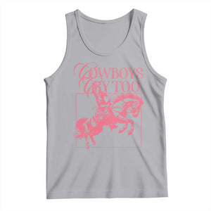 Cowboys Cry Too Tank Top Western Rodeo Cowgirl Cowboy Aesthetic Pink TS02 Athletic Heather Print Your Wear