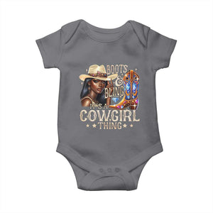 Cowgirl Baby Onesie Boots & Bling Its A Cowgirl Thing Melanin Rodeo TS10 Charcoal Print Your Wear