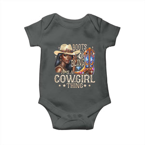 Cowgirl Baby Onesie Boots & Bling Its A Cowgirl Thing Melanin Rodeo TS10 Dark Heather Print Your Wear