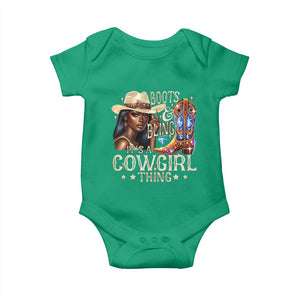 Cowgirl Baby Onesie Boots & Bling Its A Cowgirl Thing Melanin Rodeo TS10 Irish Green Print Your Wear