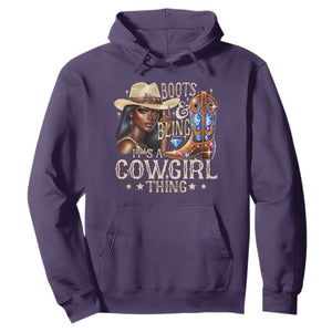 Cowgirl Hoodie Boots & Bling Its A Cowgirl Thing Melanin Rodeo TS10 Purple Print Your Wear