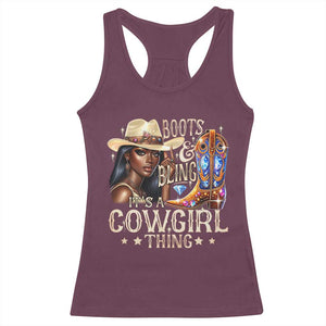 Cowgirl Racerback Tank Top Boots & Bling Its A Cowgirl Thing Melanin Rodeo TS10 Maroon Print Your Wear