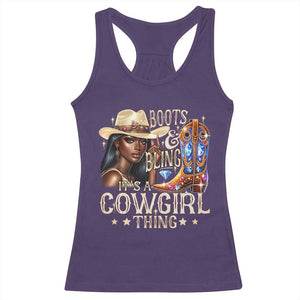 Cowgirl Racerback Tank Top Boots & Bling Its A Cowgirl Thing Melanin Rodeo TS10 Purple Print Your Wear