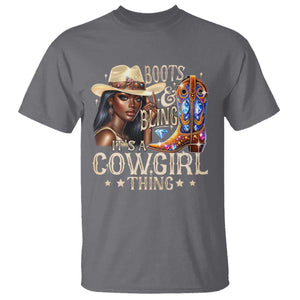 Cowgirl T Shirt Boots & Bling Its A Cowgirl Thing Melanin Rodeo TS10 Charcoal Print Your Wear