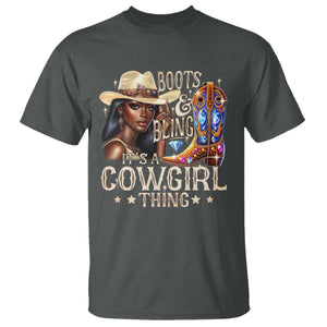 Cowgirl T Shirt Boots & Bling Its A Cowgirl Thing Melanin Rodeo TS10 Dark Heather Print Your Wear