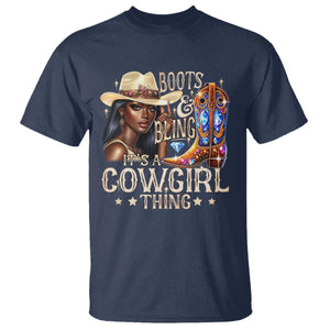 Cowgirl T Shirt Boots & Bling Its A Cowgirl Thing Melanin Rodeo TS10 Navy Print Your Wear