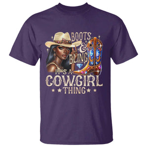 Cowgirl T Shirt Boots & Bling Its A Cowgirl Thing Melanin Rodeo TS10 Purple Print Your Wear