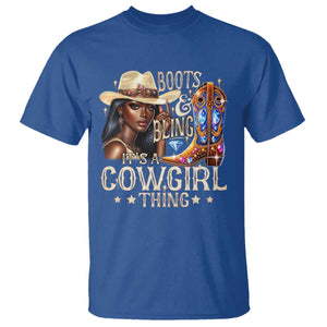 Cowgirl T Shirt Boots & Bling Its A Cowgirl Thing Melanin Rodeo TS10 Royal Blue Print Your Wear