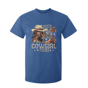 Cowgirl T Shirt For Kid Boots & Bling Its A Cowgirl Thing Melanin Rodeo TS10 Royal Blue Print Your Wear