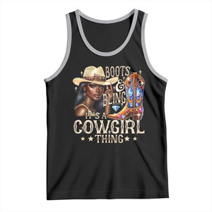 Cowgirl Tank Top Boots & Bling Its A Cowgirl Thing Melanin Rodeo TS10 Black Athletic Heather Print Your Wear