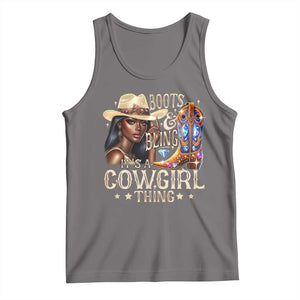 Cowgirl Tank Top Boots & Bling Its A Cowgirl Thing Melanin Rodeo TS10 Deep Heather Print Your Wear