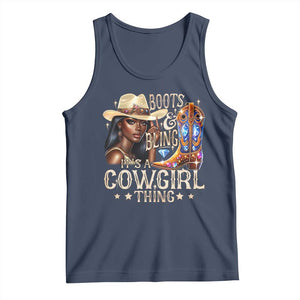 Cowgirl Tank Top Boots & Bling Its A Cowgirl Thing Melanin Rodeo TS10 Navy Print Your Wear