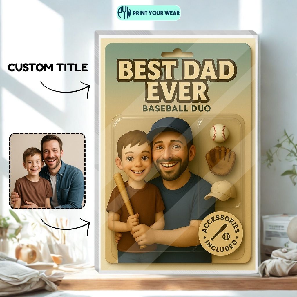 Custom Cartoon Action Figure Acrylic Plaque – Personalized Gift for Dad with Photo CTM02 Custom - Printyourwear