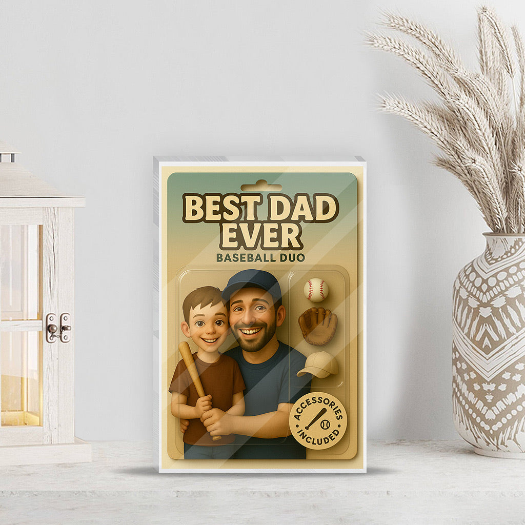 Custom Cartoon Action Figure Acrylic Plaque – Personalized Gift for Dad with Photo CTM02 Custom - Printyourwear