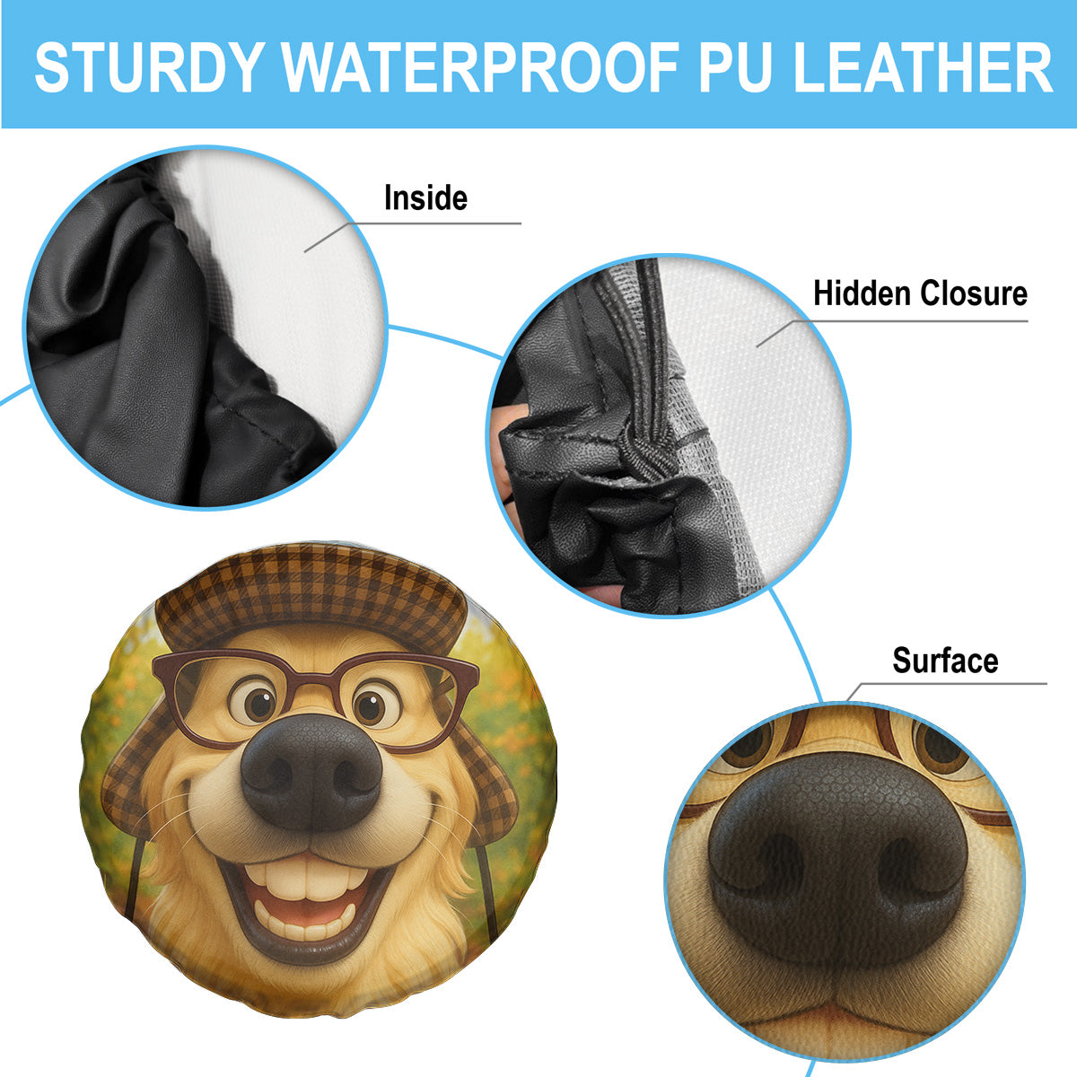 Custom JP Tire Cover – Upload Photo On Spare Tire Cover – Personalized Cartoon Art Style CTM02 Custom - Printyourwear