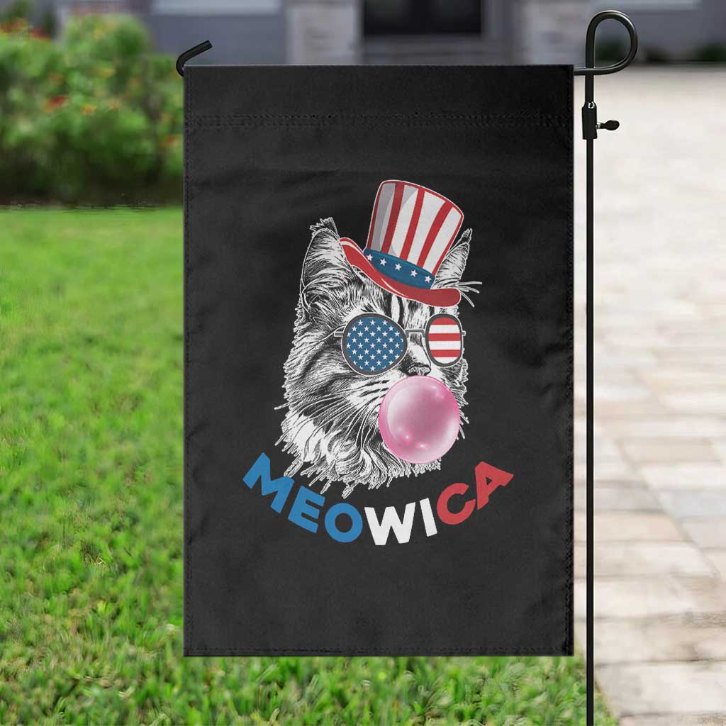 Cute American Patriotic Cat Garden Flag Meowica Bubblegum 4th of July For Pet Lover TS02 Print Your Wear