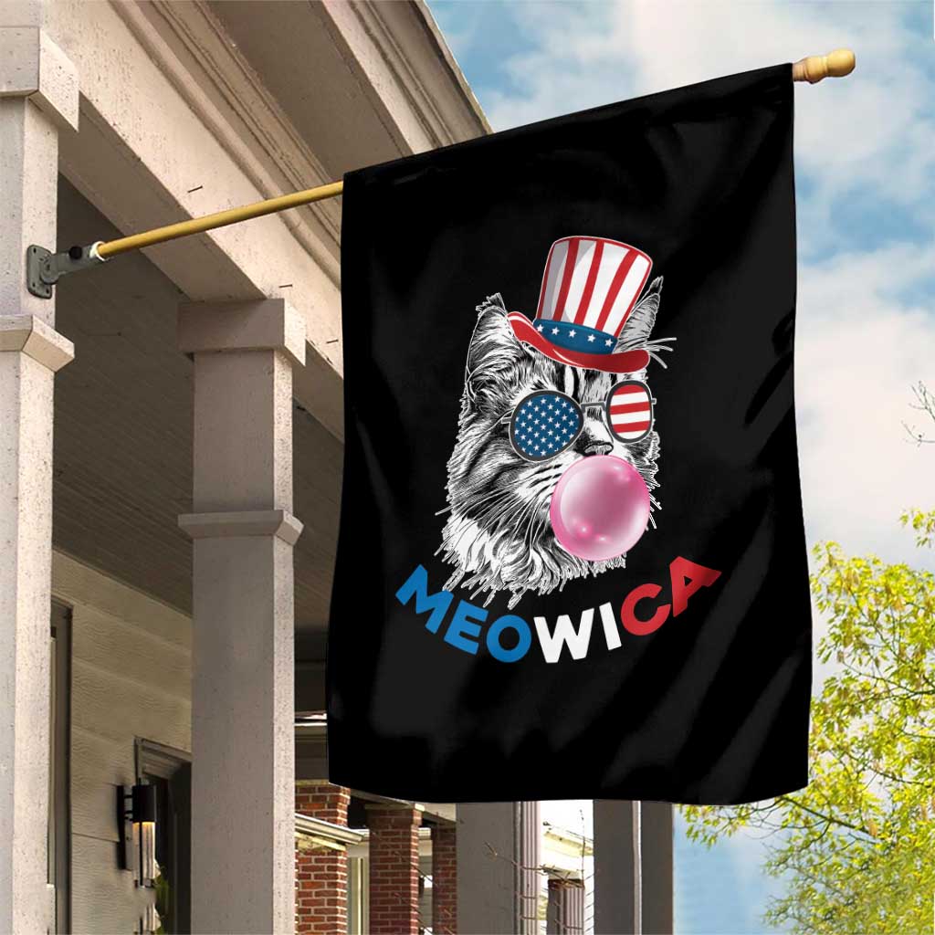 Cute American Patriotic Cat Garden Flag Meowica Bubblegum 4th of July For Pet Lover TS02 Print Your Wear