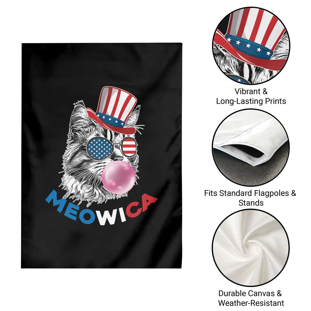 Cute American Patriotic Cat Garden Flag Meowica Bubblegum 4th of July For Pet Lover TS02 Print Your Wear