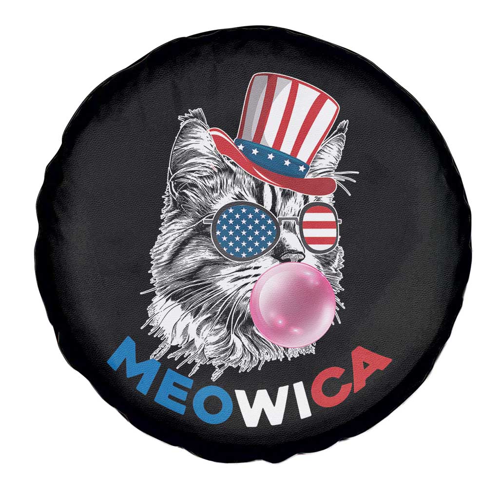 Cute American Patriotic Cat Spare Tire Cover Meowica Bubblegum 4th of July For Pet Lover TS02 Print Your Wear